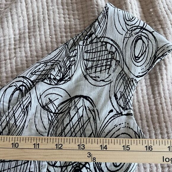 Pamela Milano Dress Women XS Geometric Beige Black Fit & Flare Made in Italy EUC - Picture 12 of 14